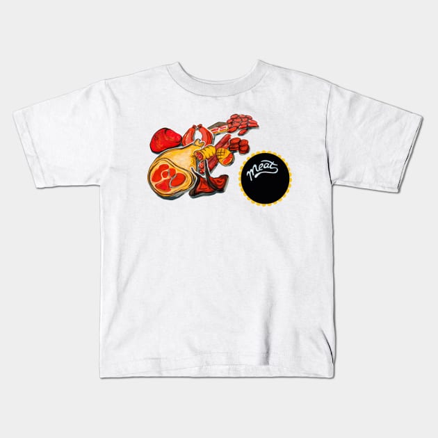 Meat products Kids T-Shirt by AriadnaDeRaadt